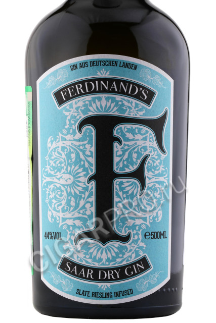 этикетка gin ferdinands f saar dry gin 0.5л