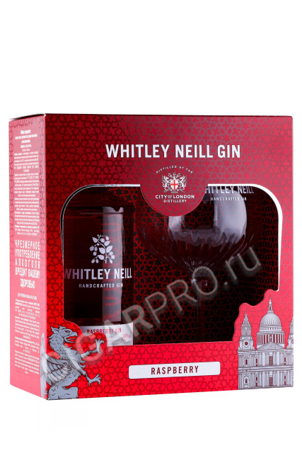 подарочная упаковка джин whitley neill raspberry + бокал 0.7л