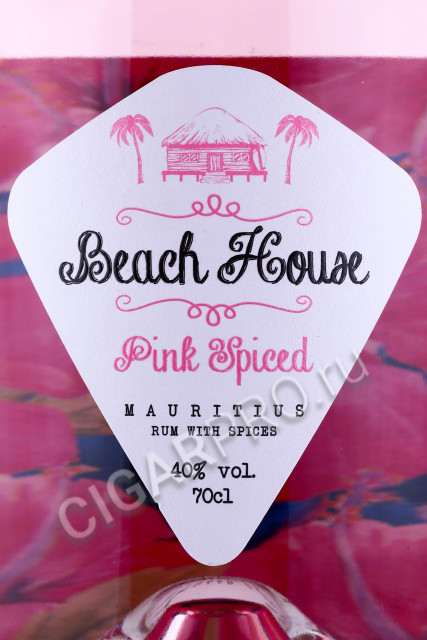 этикетка ром beach house pink spiced maurtius rum 0.7л