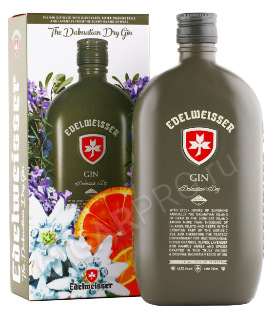 джин edelweisser dalmatian dry 0.7л в подарочной упаковке
