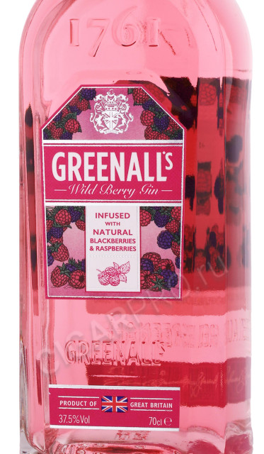 этикетка джин greenalls wild berry 0.7л