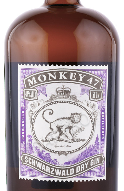 этикетка джин monkey 47 schwarzwald dry gin 0.5л