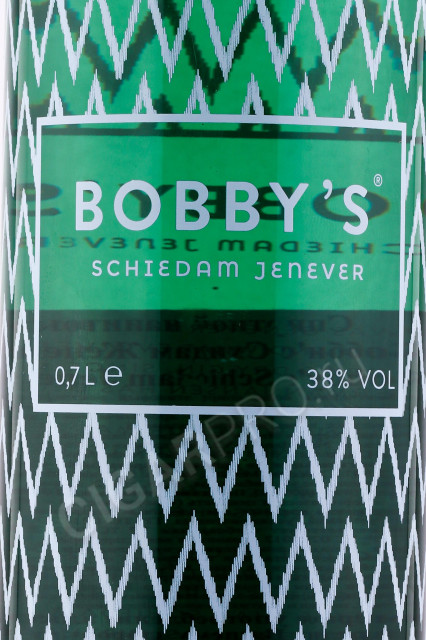 этикетка джин bobbys scheidam jenever 0.7л