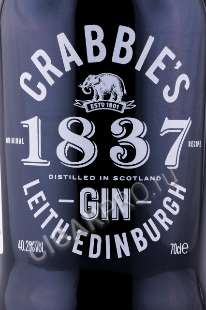 этикетка джин crabbies 1837 0.7л