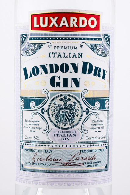 этикетка джин gin luxardo london dry 0.7л