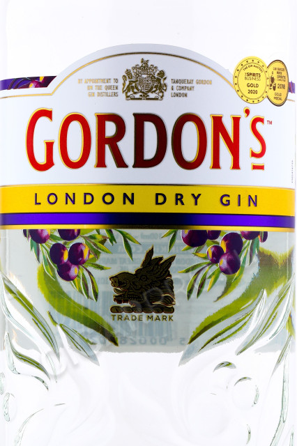 этикетка джин gordons london dry 1л