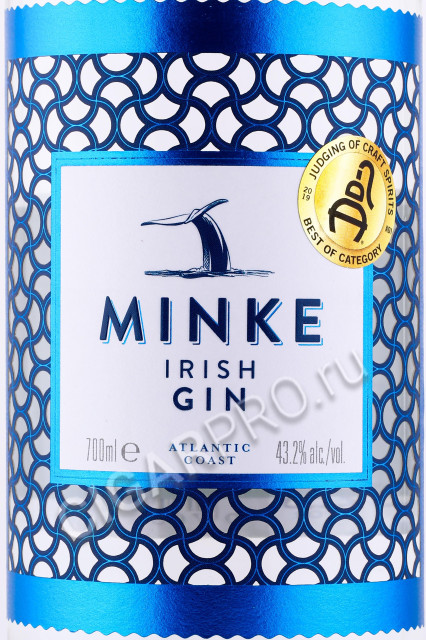 этикетка джин minke 0.7л