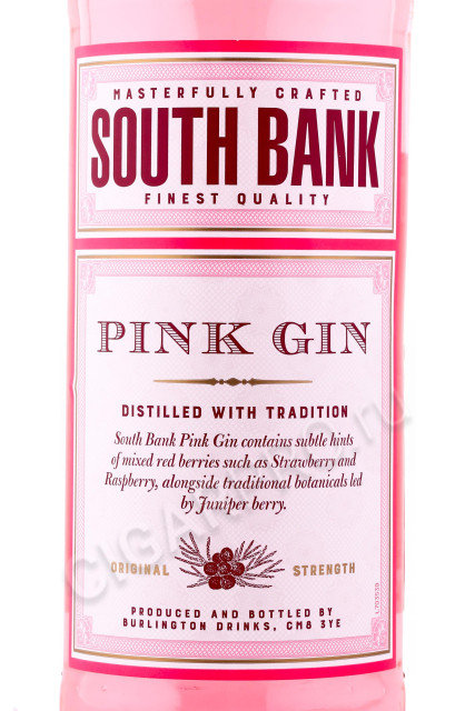 этикетка джин south bank pink gin 0.7л