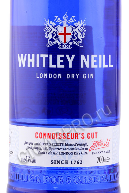 этикетка джин whitley neill connoisseurs cut 0.7л