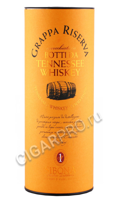 подарочная туба граппа sibona botti da tennessee whiskey 0.5л