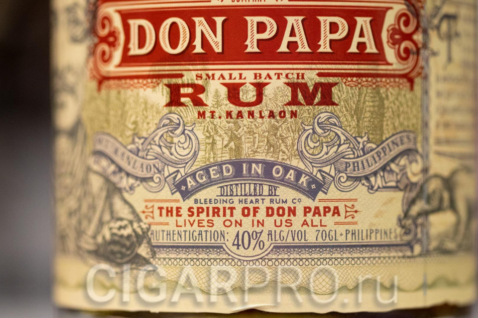 описание этикетки рома Дон Папа описание этикетки рома Don Papa