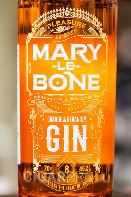 Подробное описание этикетка джина Mary Le Bone Orange Geranium Gin