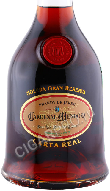 этикетка бренди cardenal mendoza solera gran reserva carta real 0.7л