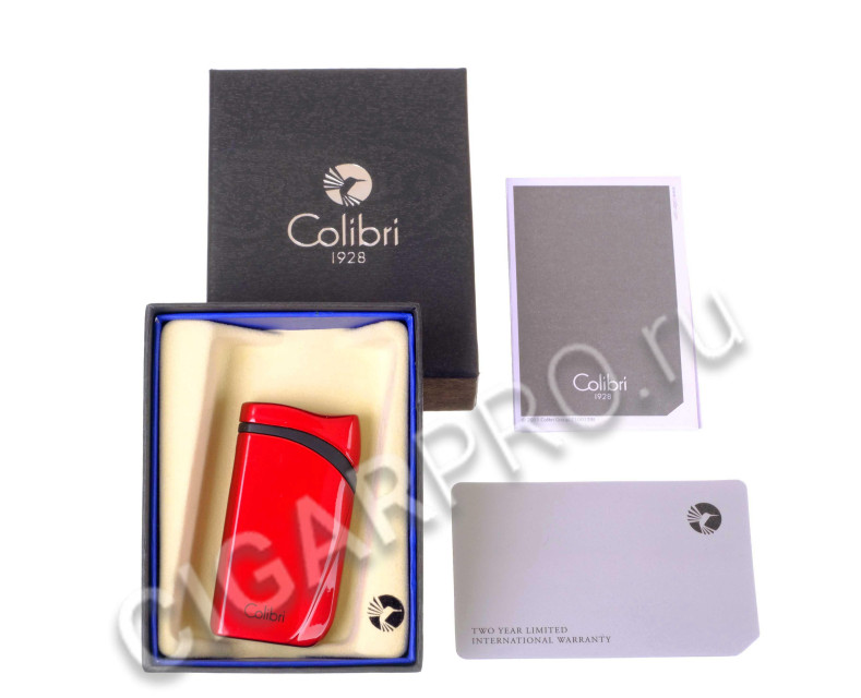 зажигалка сигарная colibri falcon, красный металлик li310t12