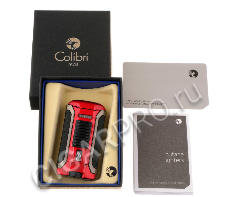 зажигалка сигарная colibri apex, красный металлик li410t3