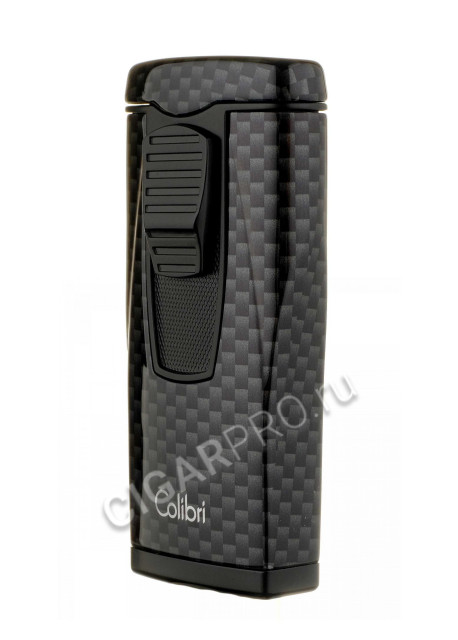 зажигалка сигарная colibri monaco (тройное пламя), черный карбон li880t10