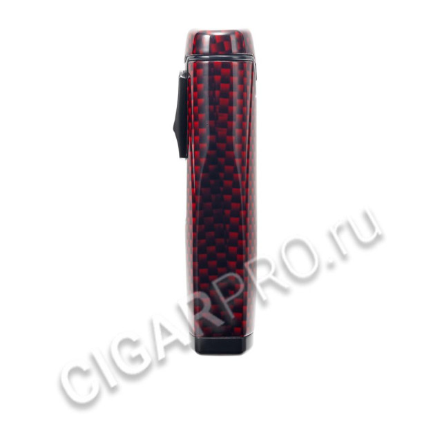 зажигалка сигарная colibri monaco (тройное пламя), красный карбон li880t12