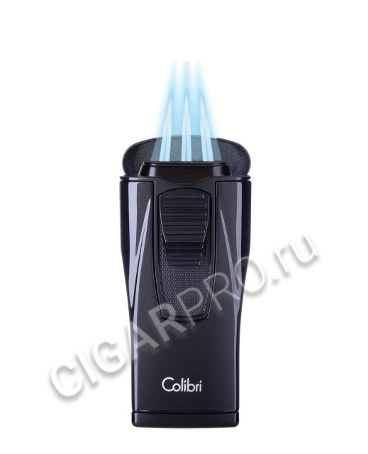 зажигалка сигарная colibri monaco (тройное пламя), черный металлик li880t5