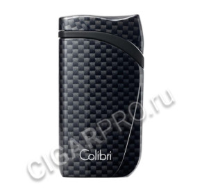 зажигалка сигарная colibri falcon, черный карбон li310t5
