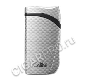 зажигалка сигарная colibri falcon, серебристый карбон li310t6