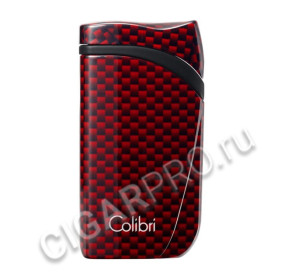 зажигалка сигарная colibri falcon, красный карбон li310t7