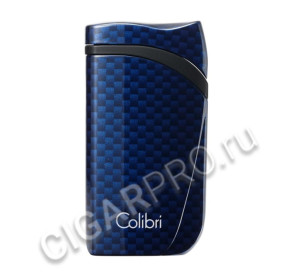 зажигалка сигарная colibri falcon, синий карбон li310t8