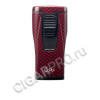 зажигалка сигарная colibri monaco (тройное пламя), красный карбон li880t12