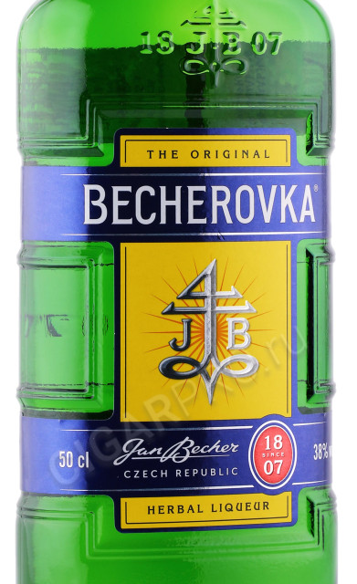 этикетка ликер becherovka 0.5л