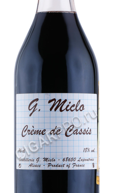 этикетка ликер miclo creme de cassis 0.7л