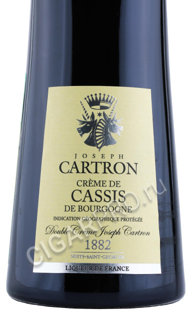 этикетка ликер joseph cartron creme de cassis de bourgogne 0.7л