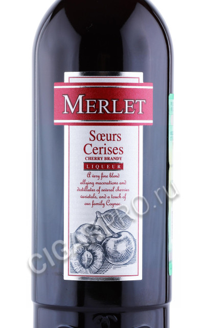 этикетка ликер merlet soeurs cerises cherry brandy 0.7л