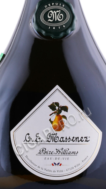 этикетка ликер g e massenez eau de vie poire williams 0.7л