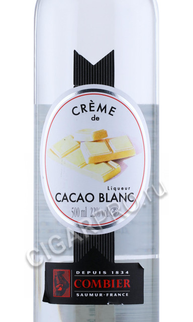 этикетка ликер combier creme de cacao blanc 0.5л