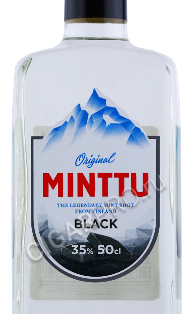 этикетка ликёр liquer minttu black mint 0.5л