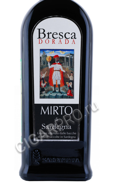 этикетка ликер bresca dorada mirto di sardegna 0.5л