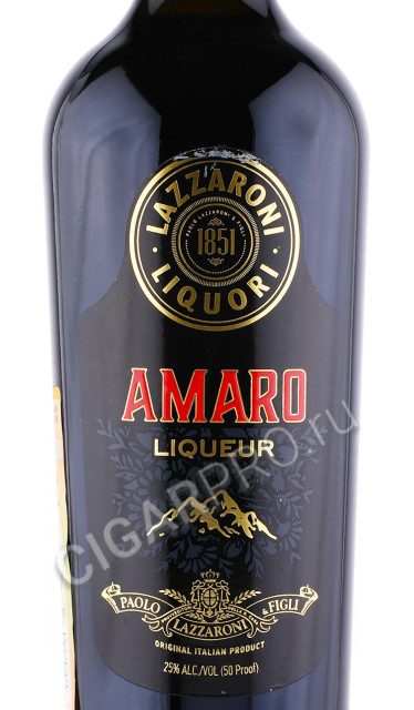 этикетка ликер lazzaroni amaro 0.7л