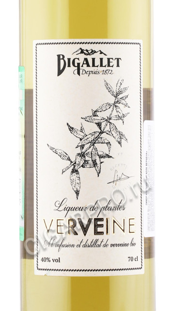 этикетка ликер bigallet verveine 0.7л