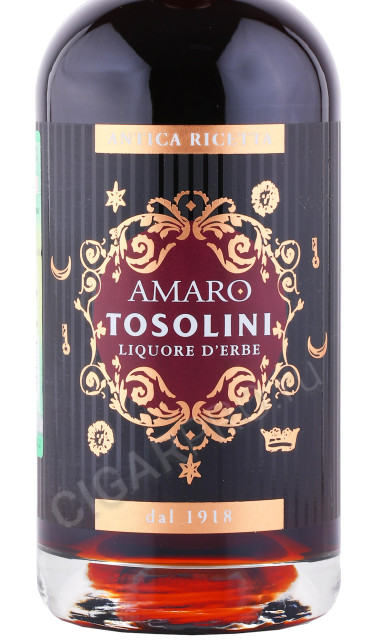 этикетка ликер amaro tosolini 0.7л