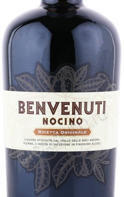 этикетка ликер benvenuti nocino 0.7л