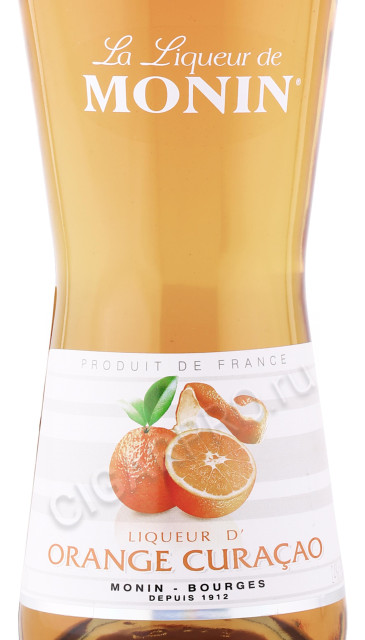 этикетка ликёр monin liqueur de orange curacao 0.7л