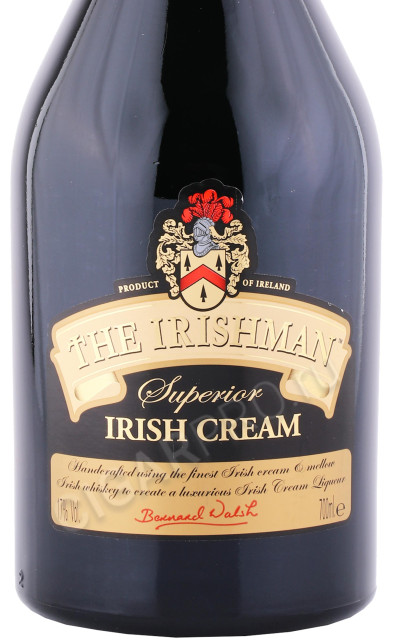 этикетка ликер the irishman superior irish cream 0.7л