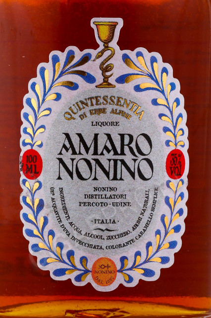 этикетка ликер amaro nonino quintessentia 0.1л