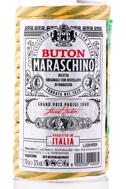 этикетка ликер buton maraschino 0.7л