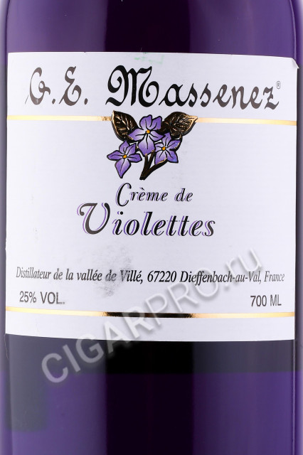 этикетка ликёр g.e. massenez creme de violette 0.7л