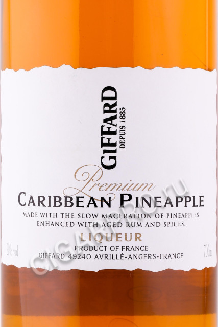 этикетка ликер giffard premium caribbean pineapple 0.7л