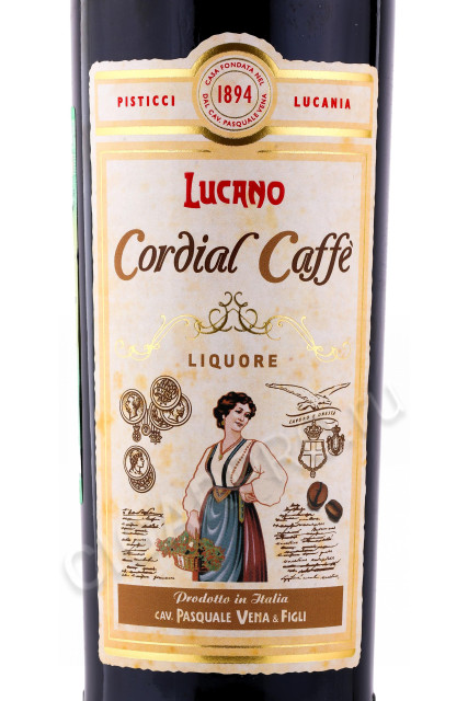 этикетка ликер lucano cordial caffe 0.7л