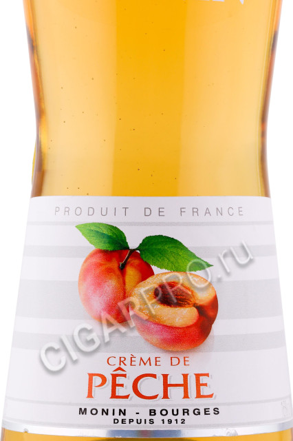 этикетка ликер monin liqueur creme de peche 0.7л