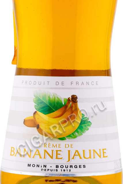 этикетка ликёр monin liqueur de banana jaune 0.7л