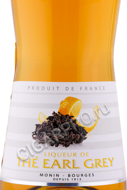 этикетка ликёр monin liqueur de the earl grey 0.7л