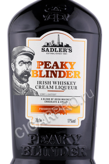 этикетка ликер peaky blinders whiskey cream liqueur 0.7л